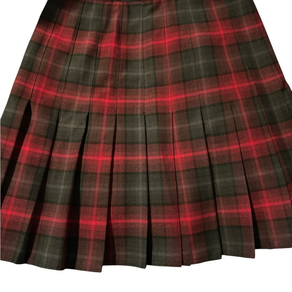 Bianca Nygard Tartan A-Line Skirt - Black Red and Green